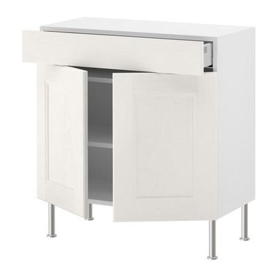 ФАКТУМ Напол шкаф/полки/ящик/2двери - Рамшё белый, 80x37 см ФАКТУМ Напол шкаф/полки/ящик/2двери - Рамшё белый, 80x37 см