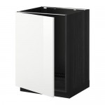 METOD напольный шкаф для раковины черный/Рингульт белый 60x60 см