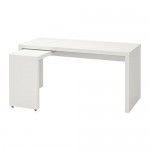 MALM письменный стол с выдвижной панелью белый 151x65x73 cm