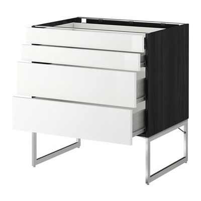 МЕТОД / ФОРВАРА Нплн шк 4 фронт/2 низк/2средн ящ - 80x60x60 см, Рингульт глянцевый белый, под дерево черный МЕТОД / ФОРВАРА Нплн шк 4 фронт/2 низк/2средн ящ - 80x60x60 см, Рингульт глянцевый белый, под дерево черный