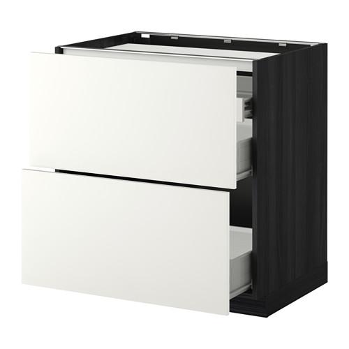 МЕТОД / ФОРВАРА Напольн шкаф/2 фронт пнл/3 ящика - под дерево черный, Хэггеби белый, 80x60 см МЕТОД / ФОРВАРА Напольн шкаф/2 фронт пнл/3 ящика - под дерево черный, Хэггеби белый, 80x60 см