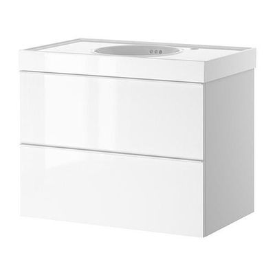 ГОДМОРГОН/ВИТВИКЕН Шкаф для раковины с 2 ящ - глянцевый белый, 60x48x66 см ГОДМОРГОН/ВИТВИКЕН Шкаф для раковины с 2 ящ - глянцевый белый, 60x48x66 см