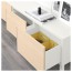 БЕСТО Комбинация для хранения с ящиками - белый/Инвикен ясеневый шпон, направляющие ящика, плавно закр