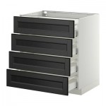 МЕТОД / МАКСИМЕРА Напольн шкаф 4 фронт панели/4 ящика - 80x60 см, Лаксарби черно-коричневый, белый МЕТОД / МАКСИМЕРА Напольн шкаф 4 фронт панели/4 ящика - 80x60 см, Лаксарби черно-коричневый, белый