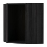 METOD каркас навесного углового шкафа под дерево черный 67.5x67.5x80 cm