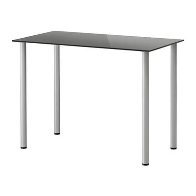 ВИКА ГЛАСХОЛЬМ/ВИКА АДИЛЬС Стол - стекло черный/серебристый ВИКА ГЛАСХОЛЬМ/ВИКА АДИЛЬС Стол - стекло черный/серебристый