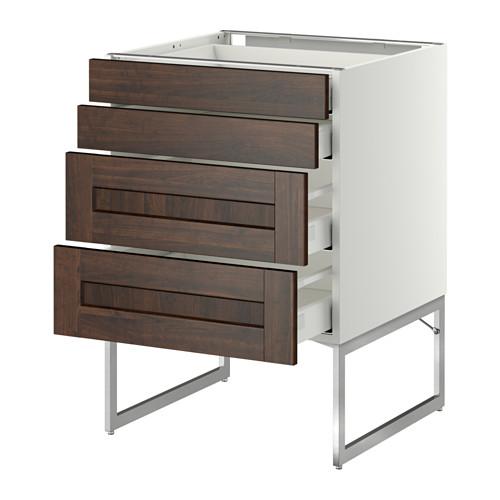 МЕТОД / МАКСИМЕРА Нплн шк 4 фронт/2 низк/2средн ящ - белый, Эдсерум под дерево коричневый, 60x60x60 см МЕТОД / МАКСИМЕРА Нплн шк 4 фронт/2 низк/2средн ящ - белый, Эдсерум под дерево коричневый, 60x60x60 см