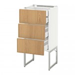 МЕТОД / МАКСИМЕРА Напольн шкаф 3фронт пнл/2низ/2ср ящ - белый, Экестад дуб, 40x37x60 см МЕТОД / МАКСИМЕРА Напольн шкаф 3фронт пнл/2низ/2ср ящ - белый, Экестад дуб, 40x37x60 см