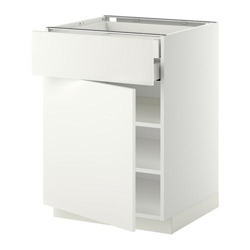 METOD напольн шкаф двр/фр пнл/плк/2низ ящ цвет алюминия