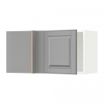 МЕТОД Шкаф навесной угловой - белый, Будбин серый