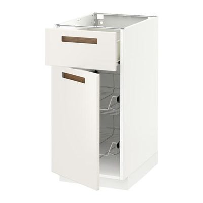 МЕТОД / ФОРВАРА Напольн шкаф с пров корз/ящ/дверью - 40x60 см, Мэрста белый, белый МЕТОД / ФОРВАРА Напольн шкаф с пров корз/ящ/дверью - 40x60 см, Мэрста белый, белый