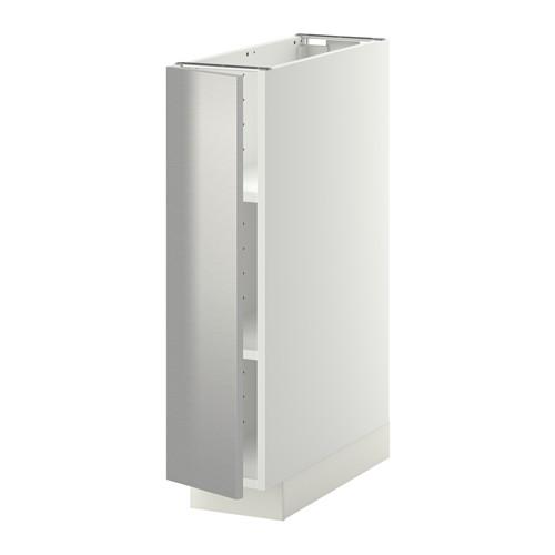 METOD напольный шкаф с полками белый/Гревста нержавеющ сталь 20x61.8x88 cm