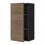 МЕТОД Шкаф навесной с полкой - под дерево черный, Воксторп под грецкий орех, 40x80 см МЕТОД Шкаф навесной с полкой - под дерево черный, Воксторп под грецкий орех, 40x80 см