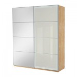 ПАКС Гардероб с раздвижными дверьми - зеркальное стекло, 200x66x236 см