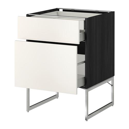 МЕТОД / МАКСИМЕРА Напольн шкаф 2фронт пнл/2низ/1вс ящ - под дерево черный, Веддинге белый, 60x60x60 см МЕТОД / МАКСИМЕРА Напольн шкаф 2фронт пнл/2низ/1вс ящ - под дерево черный, Веддинге белый, 60x60x60 см