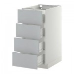 МЕТОД / ФОРВАРА Напольн шкаф 4 фронт панели/4 ящика - 40x60 см, Веддинге серый, белый МЕТОД / ФОРВАРА Напольн шкаф 4 фронт панели/4 ящика - 40x60 см, Веддинге серый, белый