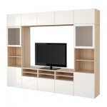 БЕСТО Шкаф для ТВ, комбин/стеклян дверцы - под беленый дуб/Сельсвикен глянцевый/белый матовое стекло, направляющие ящика,нажимные БЕСТО Шкаф для ТВ, комбин/стеклян дверцы - под беленый дуб/Сельсвикен глянцевый/белый матовое стекло, направляющие ящика,нажимные