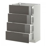 МЕТОД / ФОРВАРА Напольн шкаф 4 фронт панели/4 ящика - 60x37 см, Рингульт глянцевый серый, белый МЕТОД / ФОРВАРА Напольн шкаф 4 фронт панели/4 ящика - 60x37 см, Рингульт глянцевый серый, белый