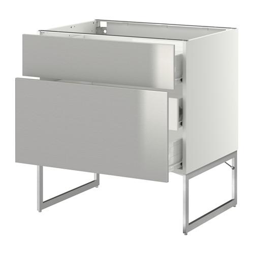 МЕТОД / ФОРВАРА Наполн шк 2 фрнт/3 средн ящ - 80x60x60 см, Гревста нержавеющ сталь, белый МЕТОД / ФОРВАРА Наполн шк 2 фрнт/3 средн ящ - 80x60x60 см, Гревста нержавеющ сталь, белый