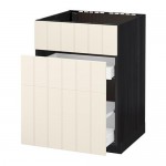 МЕТОД / МАКСИМЕРА Напольн шк п-мойку+3фрнт пнл/2ящ - под дерево черный, Хитарп белый с оттенком, 60x60 см МЕТОД / МАКСИМЕРА Напольн шк п-мойку+3фрнт пнл/2ящ - под дерево черный, Хитарп белый с оттенком, 60x60 см