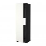 METOD выс шкаф д/холод или мороз, с дверц черный/Хэггеби белый 60x60x200 см
