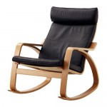 POÄNG кресло-качалка буковый шпон/Смидиг черный 68x94x95 cm