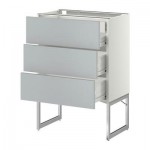 МЕТОД / ФОРВАРА Напольн шкаф 3фронт пнл/2низ/2ср ящ - 60x37x60 см, Веддинге серый, белый МЕТОД / ФОРВАРА Напольн шкаф 3фронт пнл/2низ/2ср ящ - 60x37x60 см, Веддинге серый, белый