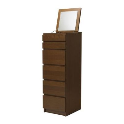 Malm Chest Of Drawers 6 Classic Brown, Brown Dresser With Mirror Ikea