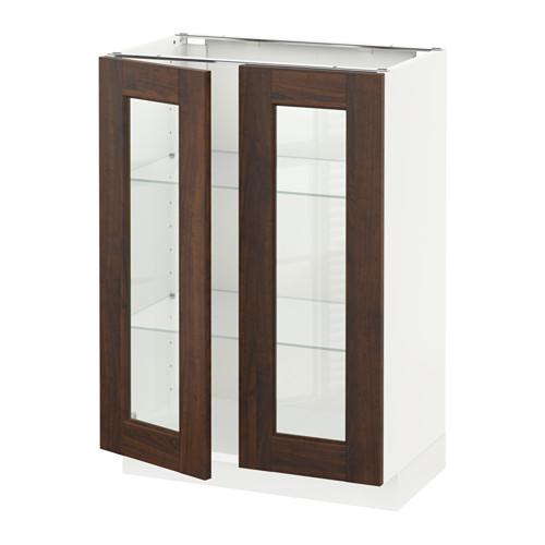 МЕТОД Напольный шкаф с 2 стекл дверцами - белый, 60x37x80 см МЕТОД Напольный шкаф с 2 стекл дверцами - белый, 60x37x80 см