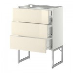 МЕТОД / ФОРВАРА Напольн шкаф 3фронт пнл/2низ/2ср ящ - 60x37x60 см, Рингульт глянцевый кремовый, белый МЕТОД / ФОРВАРА Напольн шкаф 3фронт пнл/2низ/2ср ящ - 60x37x60 см, Рингульт глянцевый кремовый, белый