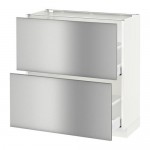 МЕТОД / МАКСИМЕРА Напольный шкаф с 2 ящиками - белый, Гревста нержавеющ сталь, 80x37 см МЕТОД / МАКСИМЕРА Напольный шкаф с 2 ящиками - белый, Гревста нержавеющ сталь, 80x37 см