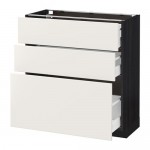 METOD/MAXIMERA напольный шкаф с 3 ящиками цвет алюминия