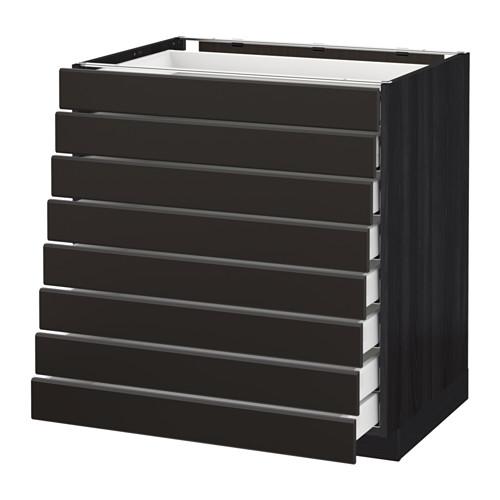 МЕТОД / МАКСИМЕРА Наполн шкаф 8 фронт/8 низк ящиков - под дерево черный, Кунгсбакка антрацит, 80x60 см МЕТОД / МАКСИМЕРА Наполн шкаф 8 фронт/8 низк ящиков - под дерево черный, Кунгсбакка антрацит, 80x60 см