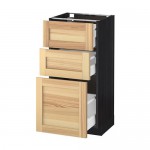 МЕТОД / МАКСИМЕРА Напольный шкаф с 3 ящиками - под дерево черный, Торхэмн естественный ясень, 40x37 см МЕТОД / МАКСИМЕРА Напольный шкаф с 3 ящиками - под дерево черный, Торхэмн естественный ясень, 40x37 см