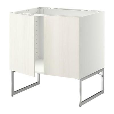 МЕТОД Напольн шкаф д раковины+2 двери - Росдаль белый ясень, МЕТОД Напольн шкаф д раковины+2 двери - Росдаль белый ясень,