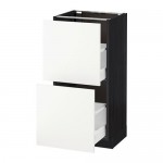 МЕТОД / МАКСИМЕРА Напольный шкаф с 2 ящиками - под дерево черный, Хэггеби белый, 40x37 см