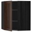 МЕТОД Угловой навесной шкаф с полками - под дерево черный, Эдсерум под дерево коричневый, 68x80 см