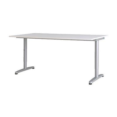 Galant Desk White T Leg Silver, Galant Desk Ikea Dimensions