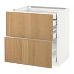 МЕТОД / МАКСИМЕРА Напл шк 2 фрнт/2низ/1срд/1 выс ящ - белый, Экестад дуб, 80x60 см МЕТОД / МАКСИМЕРА Напл шк 2 фрнт/2низ/1срд/1 выс ящ - белый, Экестад дуб, 80x60 см
