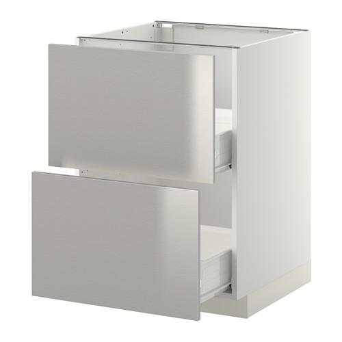 МЕТОД / ФОРВАРА Наполн шк 2 фрнт/2 средн ящ - белый, Гревста нержавеющ сталь, 60x60 см МЕТОД / ФОРВАРА Наполн шк 2 фрнт/2 средн ящ - белый, Гревста нержавеющ сталь, 60x60 см