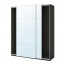 PAX гардероб с раздвижными дверьми черно-коричневый/Аули зеркальное стекло 200x66x236.4 cm