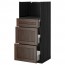 МЕТОД / ФОРВАРА Высокий шкаф д/СВЧ с 3 ящиками - под дерево черный, Эдсерум под дерево коричневый
