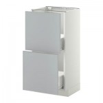 МЕТОД / ФОРВАРА Напольный шкаф с 2 ящиками - 40x37 см, Веддинге серый, белый МЕТОД / ФОРВАРА Напольный шкаф с 2 ящиками - 40x37 см, Веддинге серый, белый