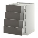 МЕТОД / ФОРВАРА Нплн шк 4фрнт/2нзк/3срд ящ - 60x60 см, Рингульт глянцевый серый, белый МЕТОД / ФОРВАРА Нплн шк 4фрнт/2нзк/3срд ящ - 60x60 см, Рингульт глянцевый серый, белый