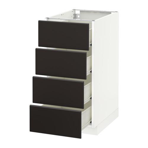 МЕТОД / ФОРВАРА Напольн шкаф 4 фронт панели/4 ящика - белый, Кунгсбакка антрацит, 40x60 см МЕТОД / ФОРВАРА Напольн шкаф 4 фронт панели/4 ящика - белый, Кунгсбакка антрацит, 40x60 см