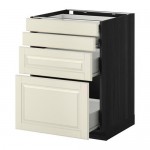 МЕТОД / ФОРВАРА Нплн шк 4 фронт/2 низк/2средн ящ - под дерево черный, Будбин белый с оттенком, 60x60 см МЕТОД / ФОРВАРА Нплн шк 4 фронт/2 низк/2средн ящ - под дерево черный, Будбин белый с оттенком, 60x60 см