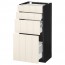 МЕТОД / МАКСИМЕРА Напольн шкаф 4 фронт панели/4 ящика - под дерево черный, Хитарп белый с оттенком, 40x37 см