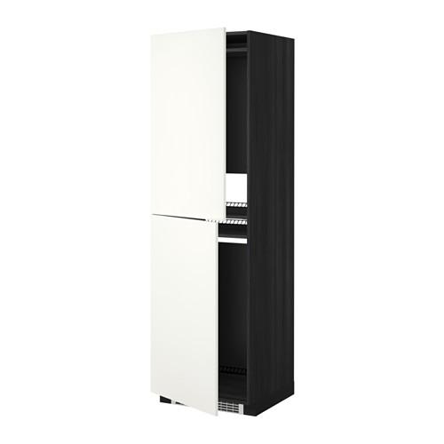 МЕТОД Высок шкаф д холодильн/мороз - под дерево черный, Хэггеби белый, 60x60x200 см