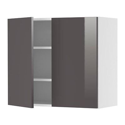 ФАКТУМ Навесной шкаф с 2 дверями - Абстракт серый, 60x92 см