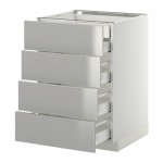 МЕТОД / МАКСИМЕРА Нплн шк 4фрнт/2нзк/3срд ящ - белый, Гревста нержавеющ сталь, 60x60 см МЕТОД / МАКСИМЕРА Нплн шк 4фрнт/2нзк/3срд ящ - белый, Гревста нержавеющ сталь, 60x60 см